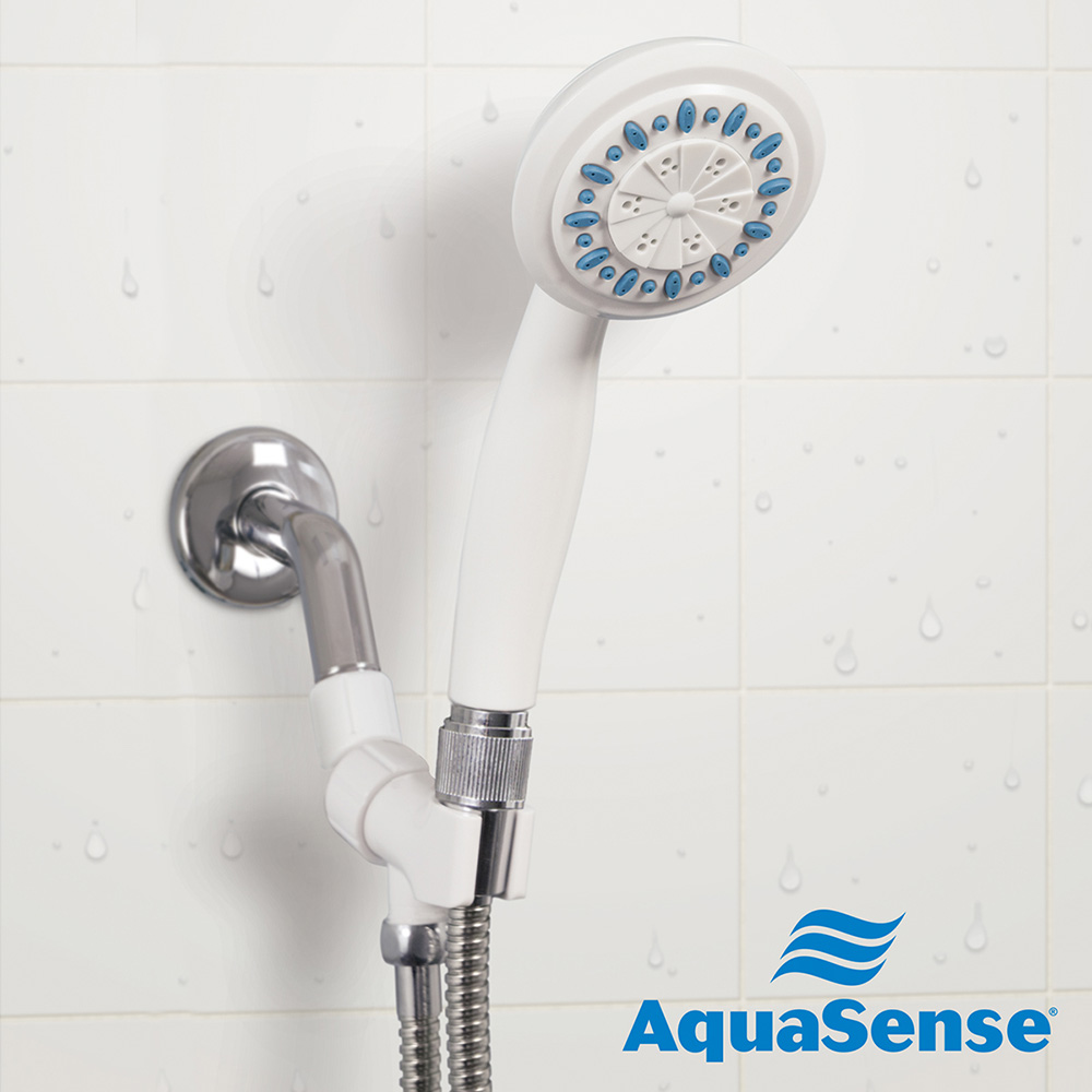 3 Setting Handheld Shower Head with Ultra-Long Stainless Steel Hose, White_image_12