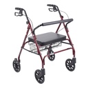 Heavy Duty Bariatric Rollator Rolling Walker with Large Padded Seat (RED)_image_11