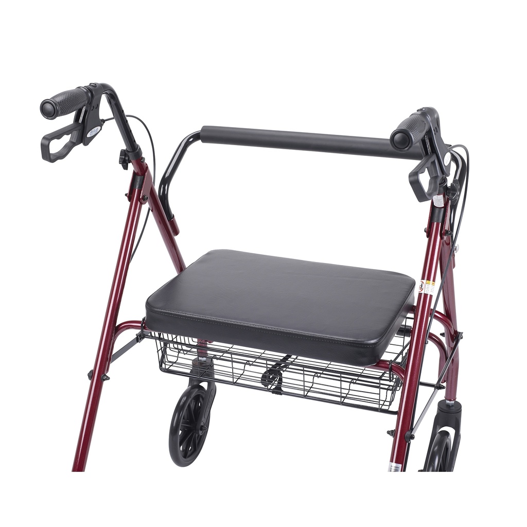 Heavy Duty Bariatric Rollator Rolling Walker with Large Padded Seat (RED)_image_13