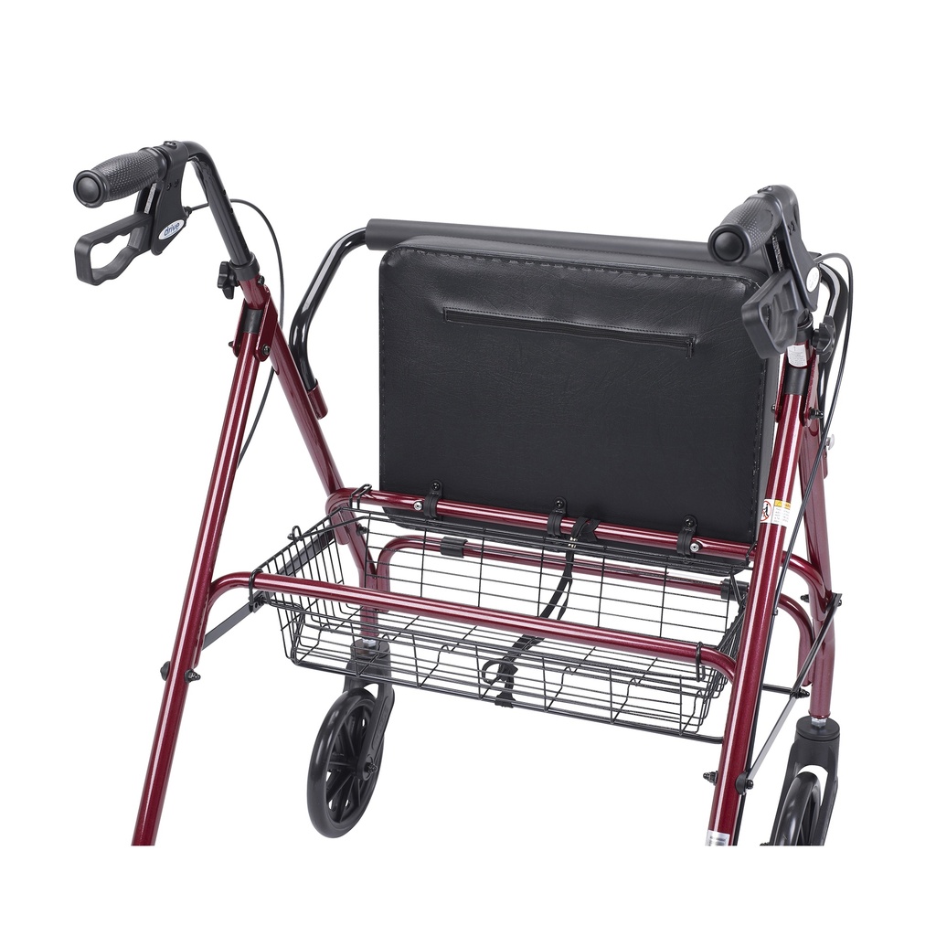 Heavy Duty Bariatric Rollator Rolling Walker with Large Padded Seat (RED)_image_14