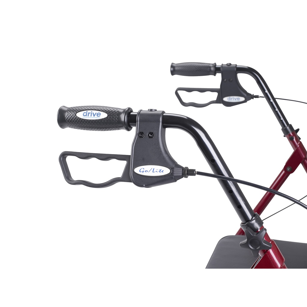 Heavy Duty Bariatric Rollator Rolling Walker with Large Padded Seat (RED)_image_15