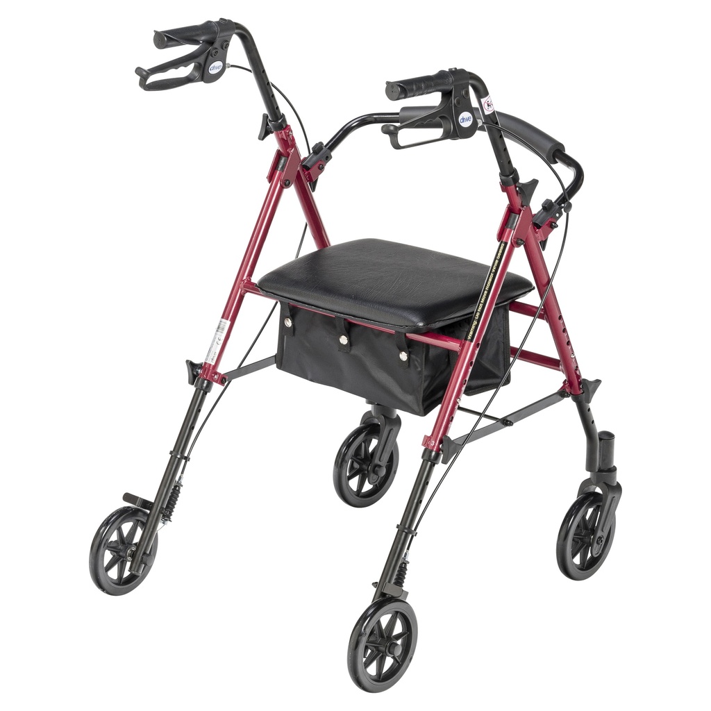 Adjustable Height Rollator Rolling Walker with 6" Wheels (RED)_image_13