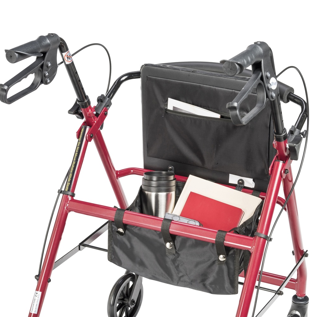 Adjustable Height Rollator Rolling Walker with 6" Wheels (RED)_image_15