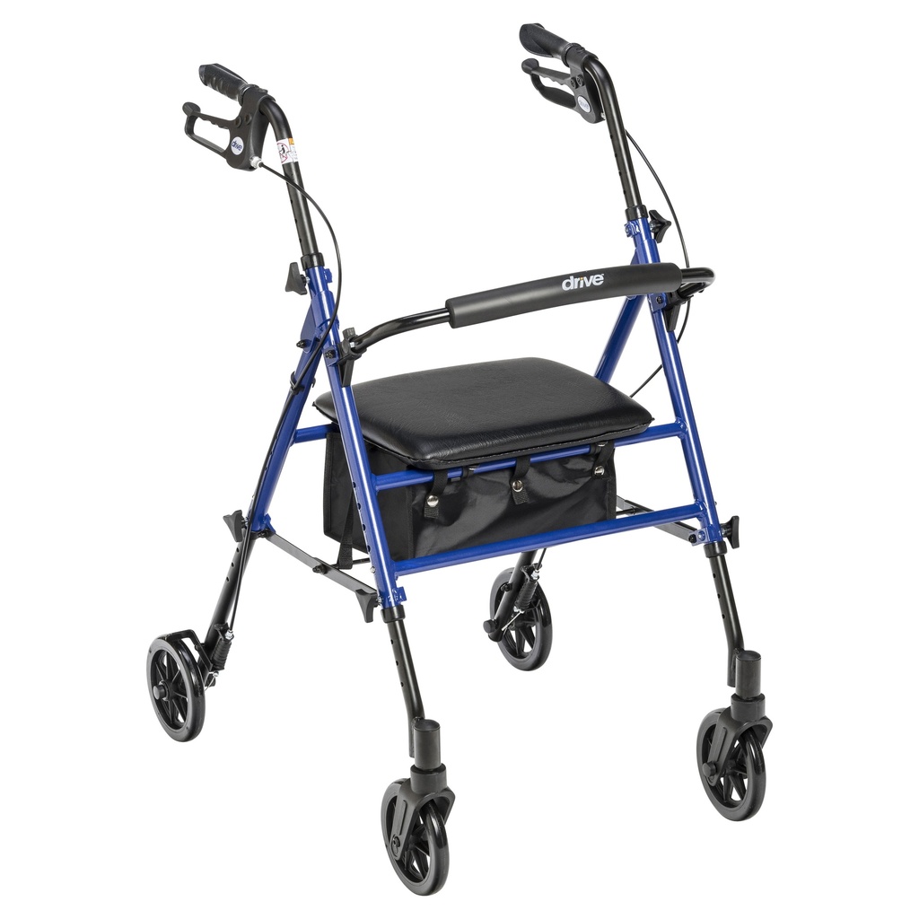 Adjustable Height Rollator Rolling Walker with 6" Wheels (BLUE)_image_11
