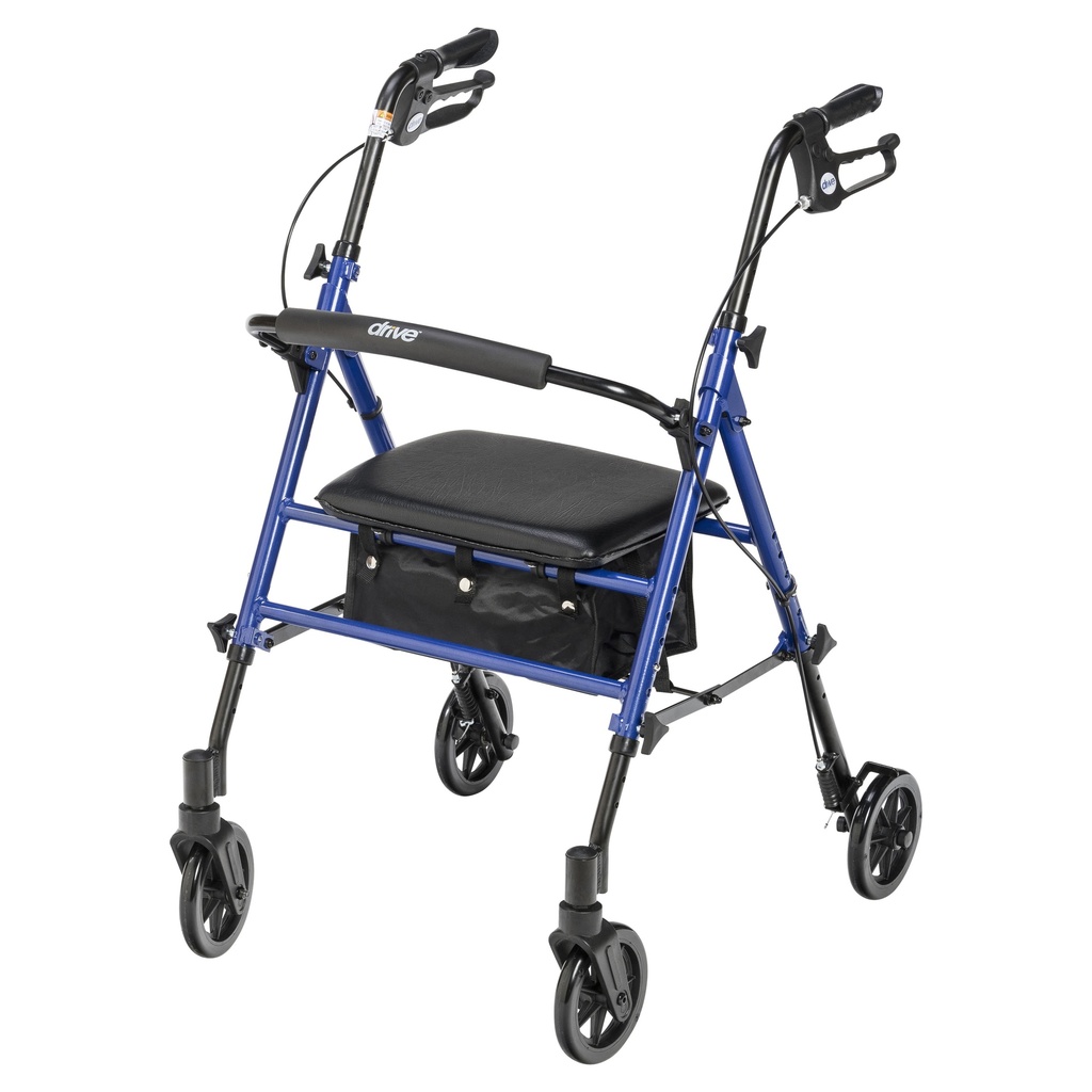 Adjustable Height Rollator Rolling Walker with 6" Wheels (BLUE)_image_12