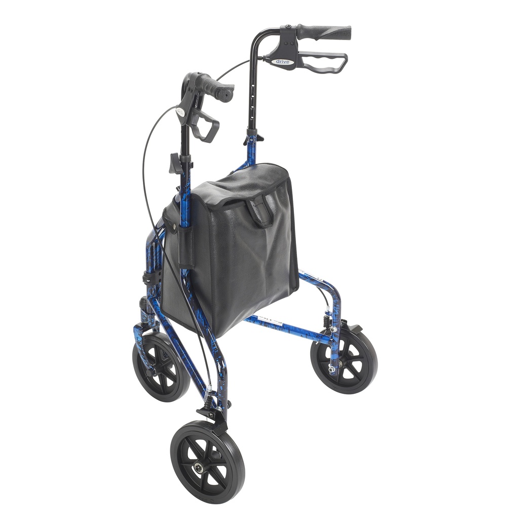 3 Wheel Rollator Rolling Walker with Basket Tray and Pouch (Flame Blue)_image_11
