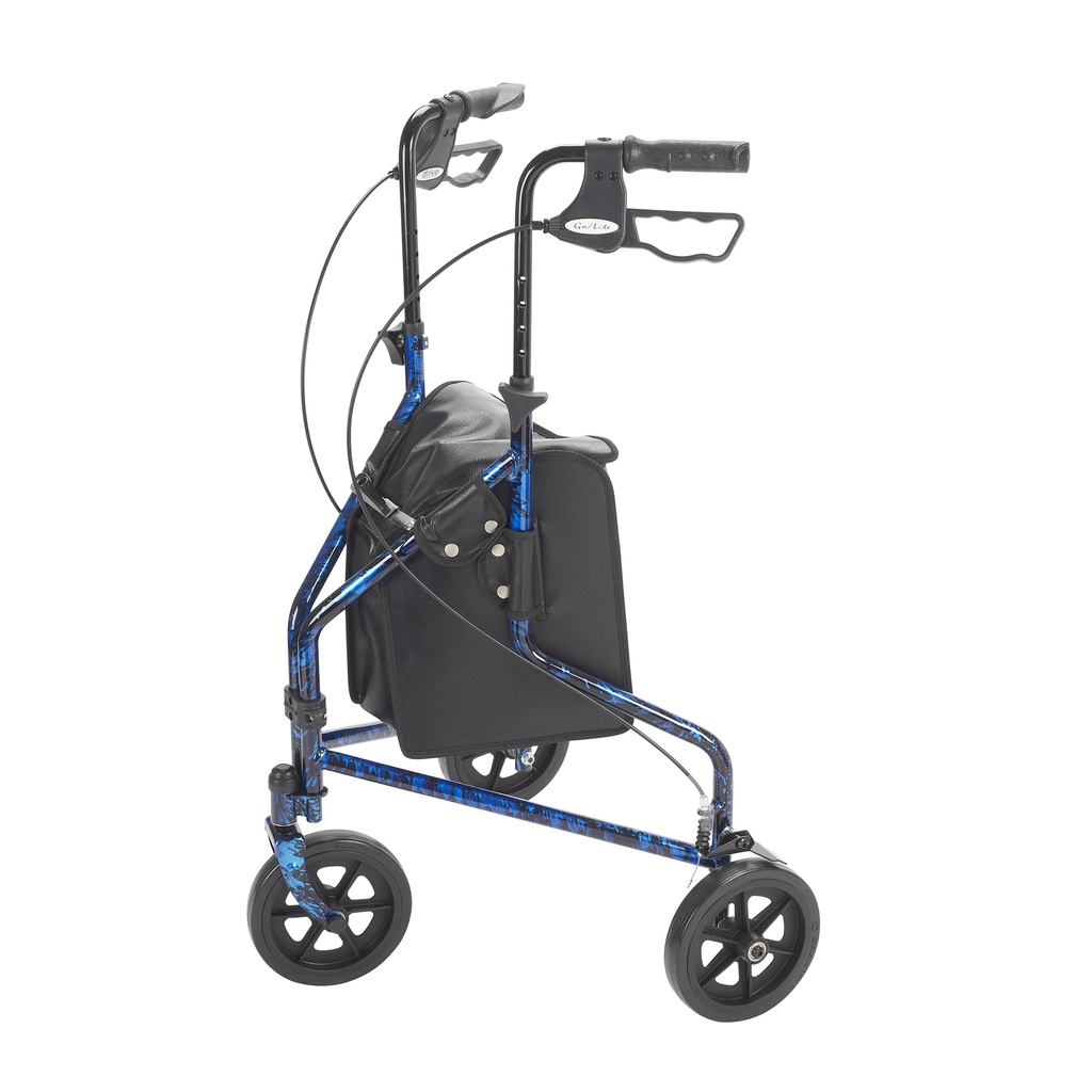 3 Wheel Rollator Rolling Walker with Basket Tray and Pouch (Flame Blue)_image_12