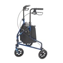 3 Wheel Rollator Rolling Walker with Basket Tray and Pouch (Flame Blue)_image_12