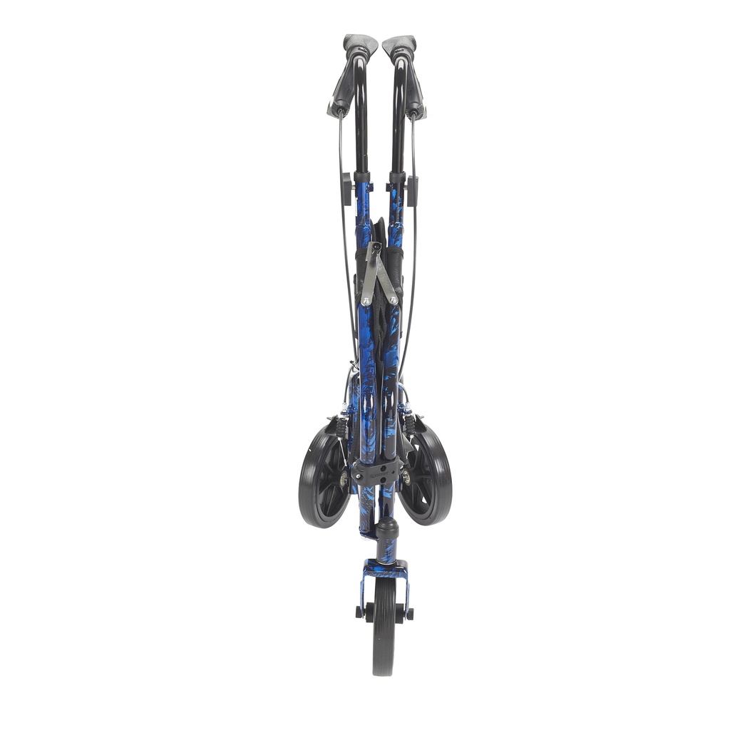 3 Wheel Rollator Rolling Walker with Basket Tray and Pouch (Flame Blue)_image_15