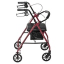 Rollator Rolling Walker with 6" Wheels, Fold Up Removable Back Support and Padded Seat (RED)_image_12