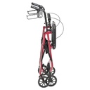 Rollator Rolling Walker with 6" Wheels, Fold Up Removable Back Support and Padded Seat (RED)_image_14