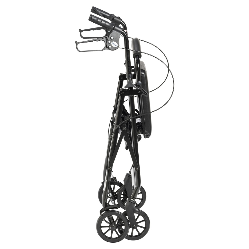Rollator Rolling Walker with 6" Wheels, Fold Up Removable Back Support and Padded Seat (BLACK)_image_15