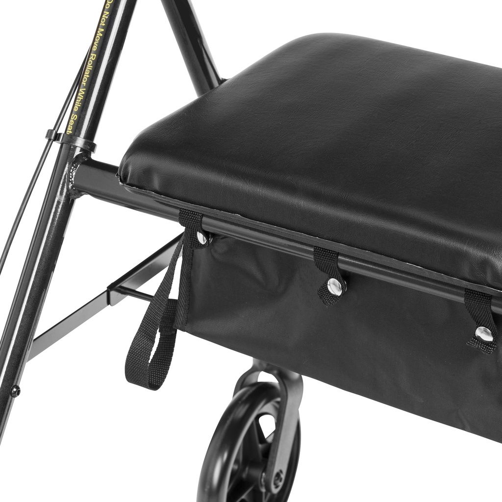 Rollator Rolling Walker with 6" Wheels, Fold Up Removable Back Support and Padded Seat (BLACK)_image_17