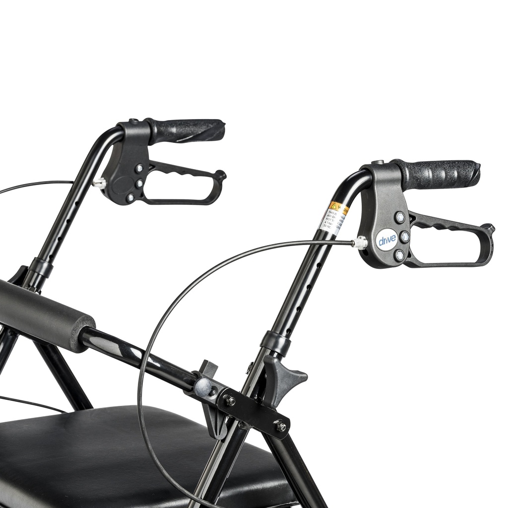 Rollator Rolling Walker with 6" Wheels, Fold Up Removable Back Support and Padded Seat (BLACK)_image_18