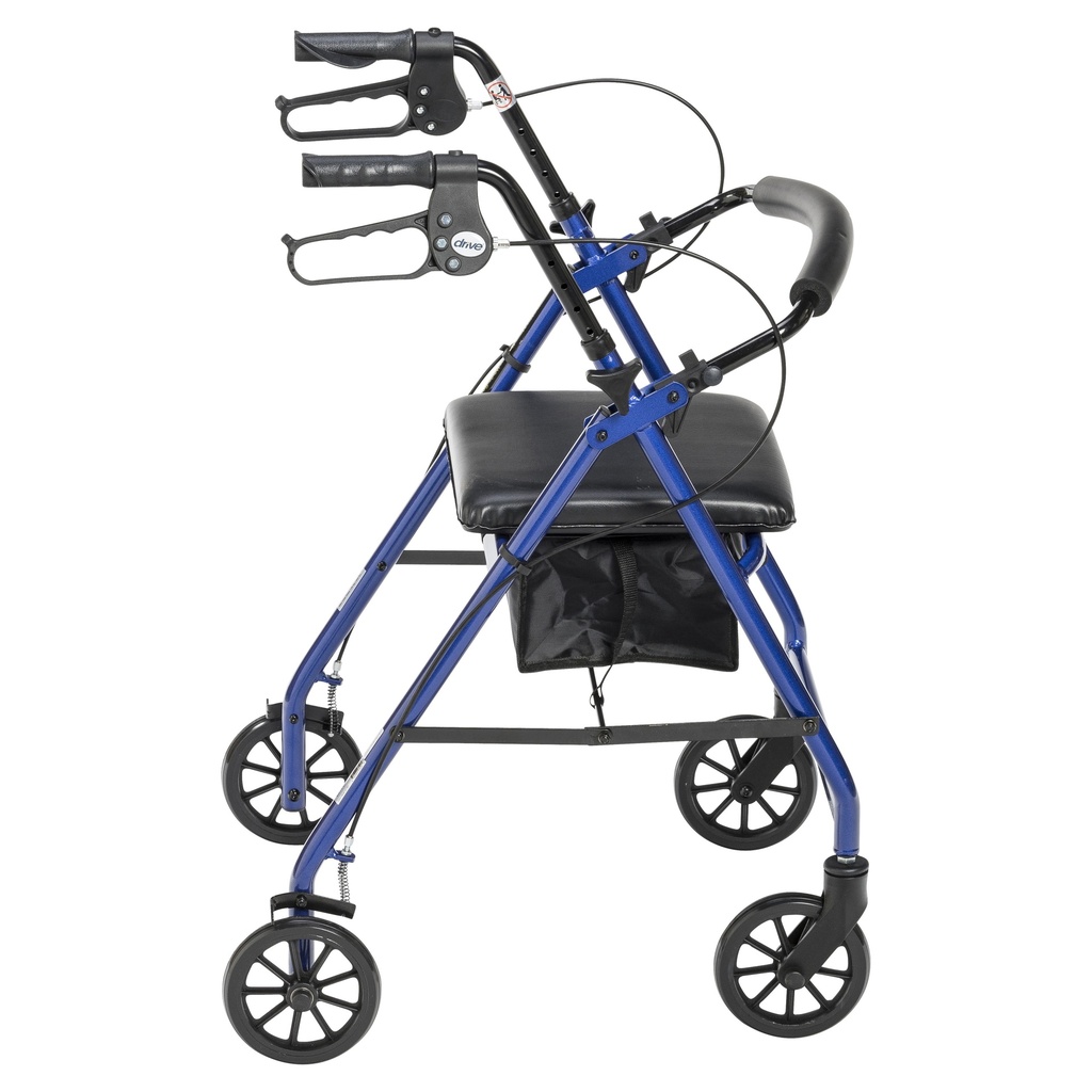 Rollator Rolling Walker with 6" Wheels, Fold Up Removable Back Support and Padded Seat (BLUE)_image_13