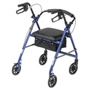 Rollator Rolling Walker with 6" Wheels, Fold Up Removable Back Support and Padded Seat (BLUE)_image_14