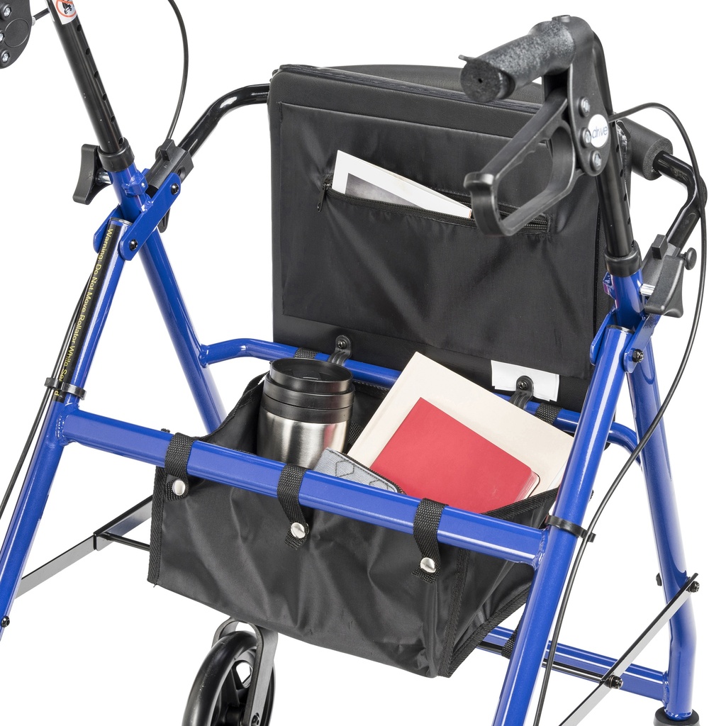 Rollator Rolling Walker with 6" Wheels, Fold Up Removable Back Support and Padded Seat (BLUE)_image_16