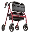 Elite Rollator Rolling Walker with Seat, Backrest and Saddle Bag (Garnet Red)_image_12