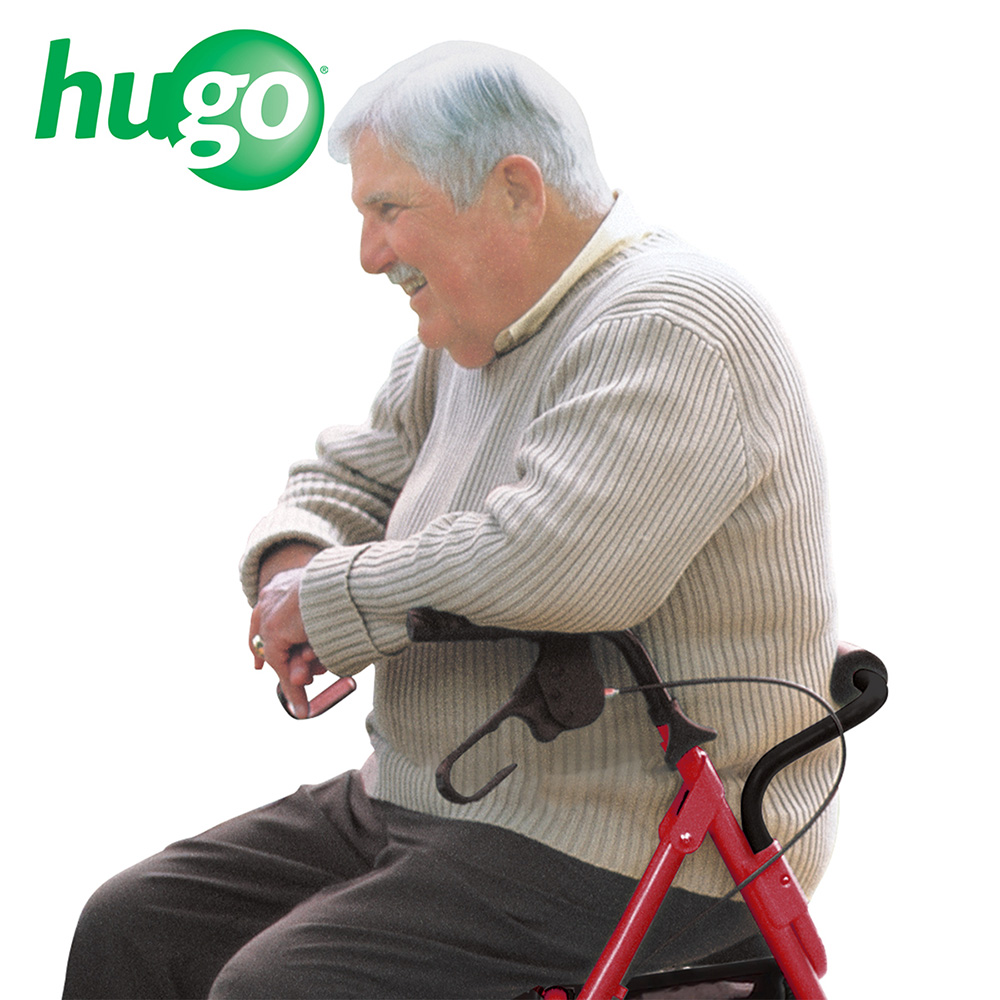 Elite Rollator Rolling Walker with Seat, Backrest and Saddle Bag (Garnet Red)_image_16