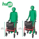 Elite Rollator Rolling Walker with Seat, Backrest and Saddle Bag (Garnet Red)_image_18