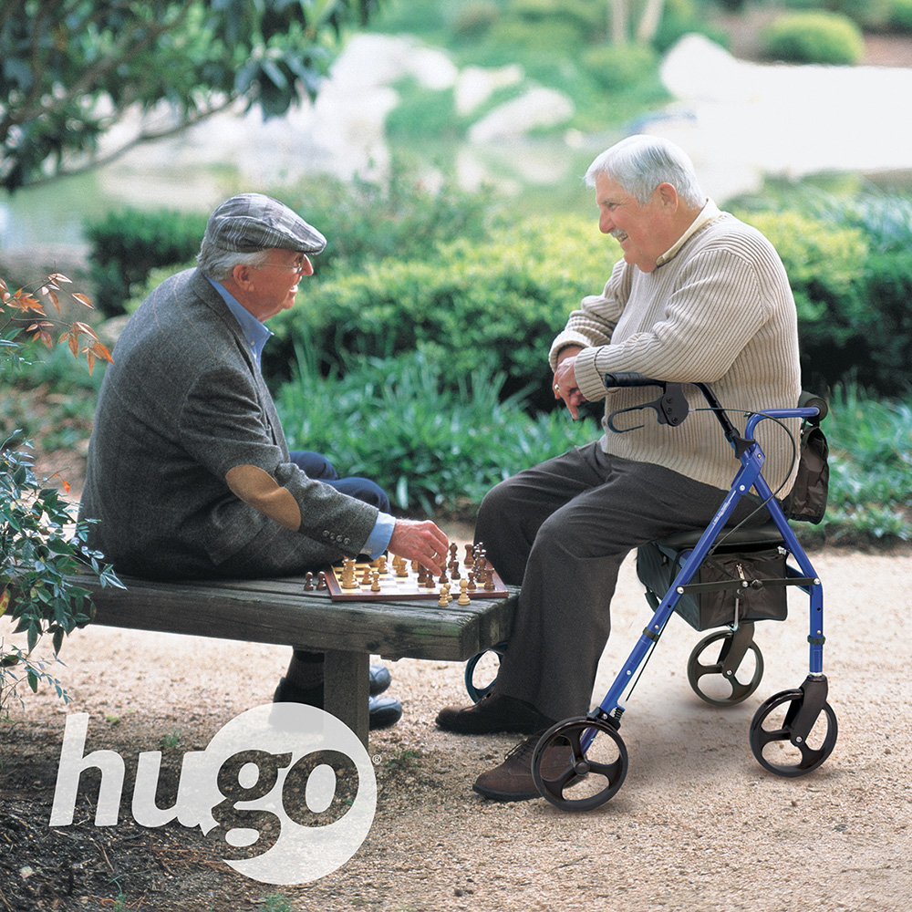 Elite Rollator Rolling Walker with Seat, Backrest and Saddle Bag (BLUE)_image_13