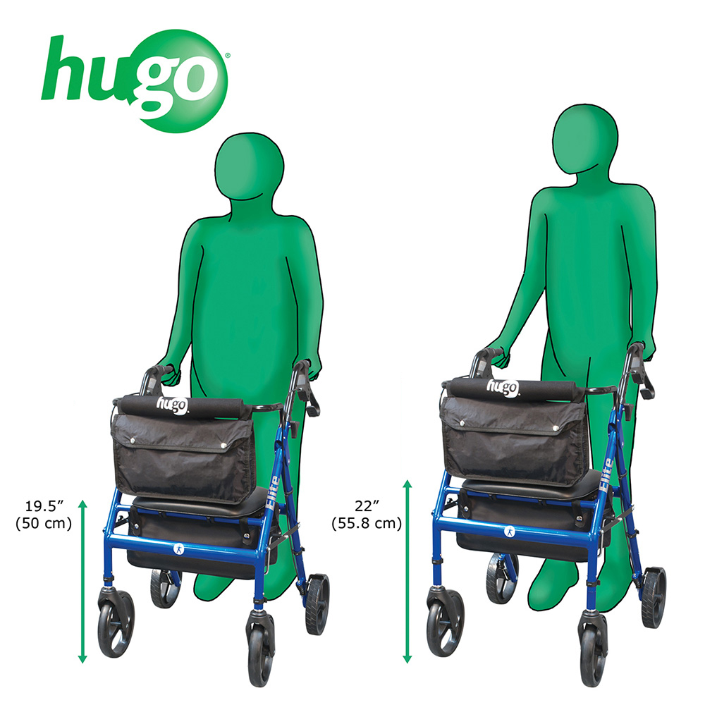 Elite Rollator Rolling Walker with Seat, Backrest and Saddle Bag (BLUE)_image_16