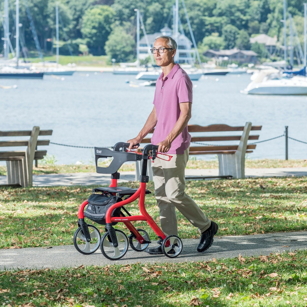Nitro Sprint Rollator Rolling Walker (RED)_image_18