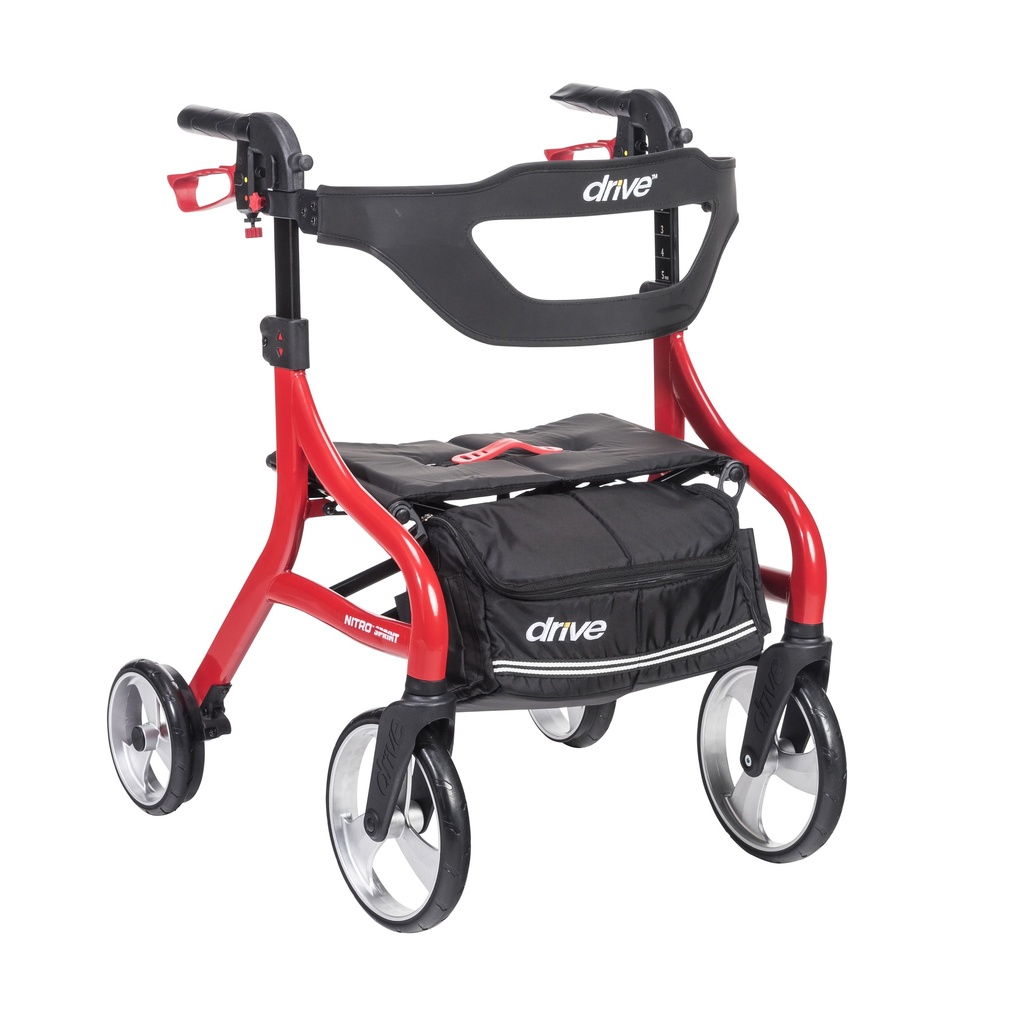 Nitro Sprint Rollator Rolling Walker, Hemi Height (RED)_image_11