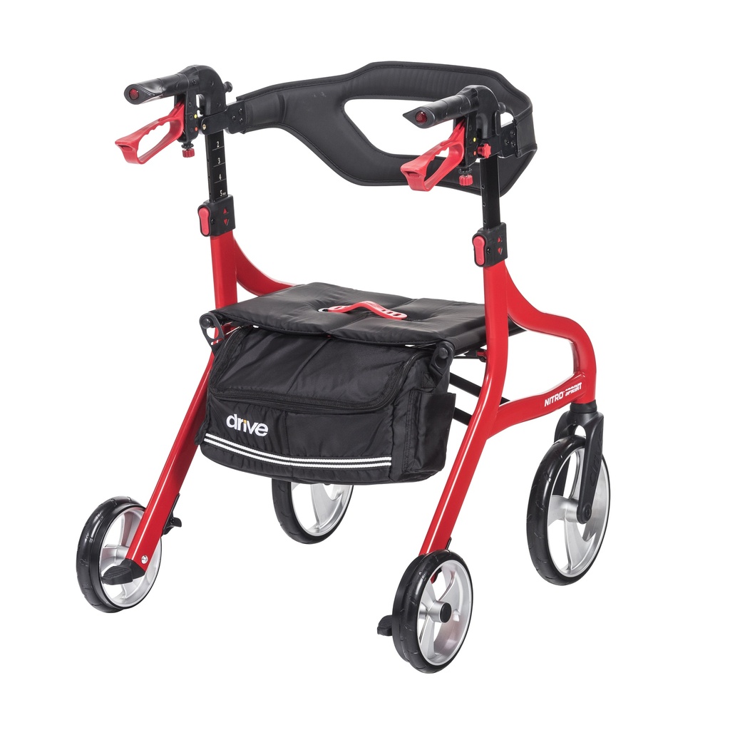 Nitro Sprint Rollator Rolling Walker, Hemi Height (RED)_image_15