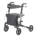 Compact Folding Rollator Rolling Walker, Grey/Black_image_11