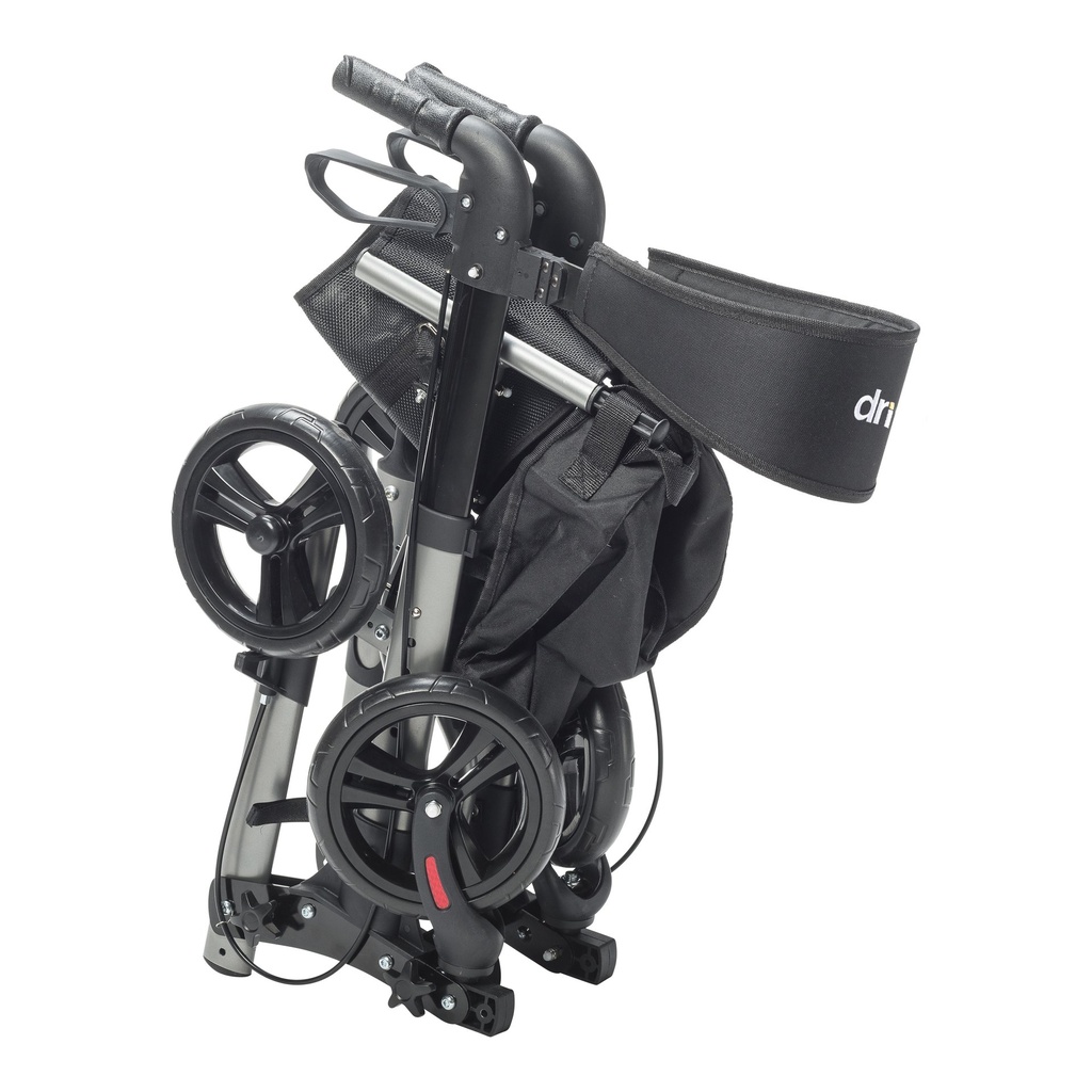 Compact Folding Rollator Rolling Walker, Grey/Black_image_15