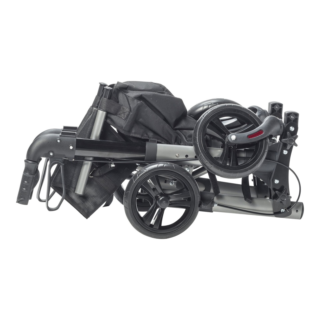 Compact Folding Rollator Rolling Walker, Grey/Black_image_16