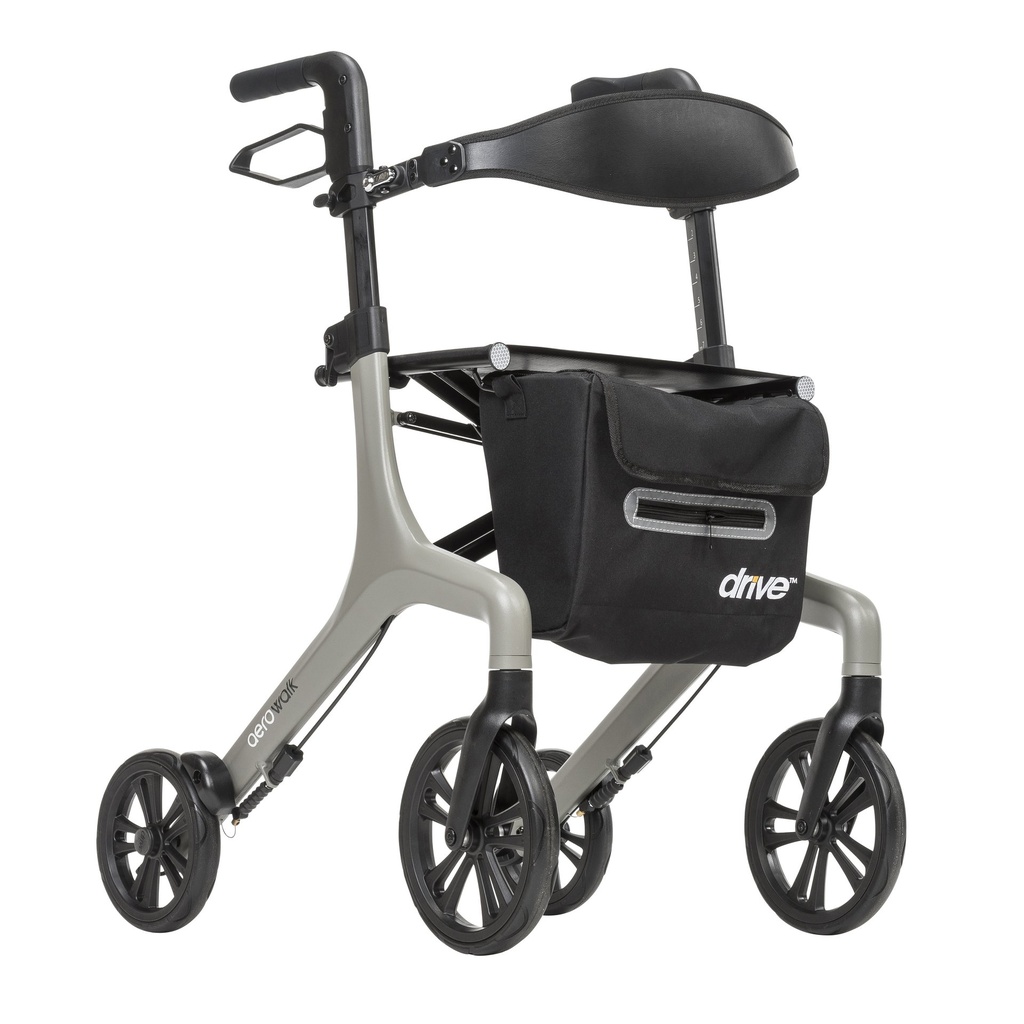 AeroWalk Ultra-Lite Rollator Rolling Walker (Grey)_image_11