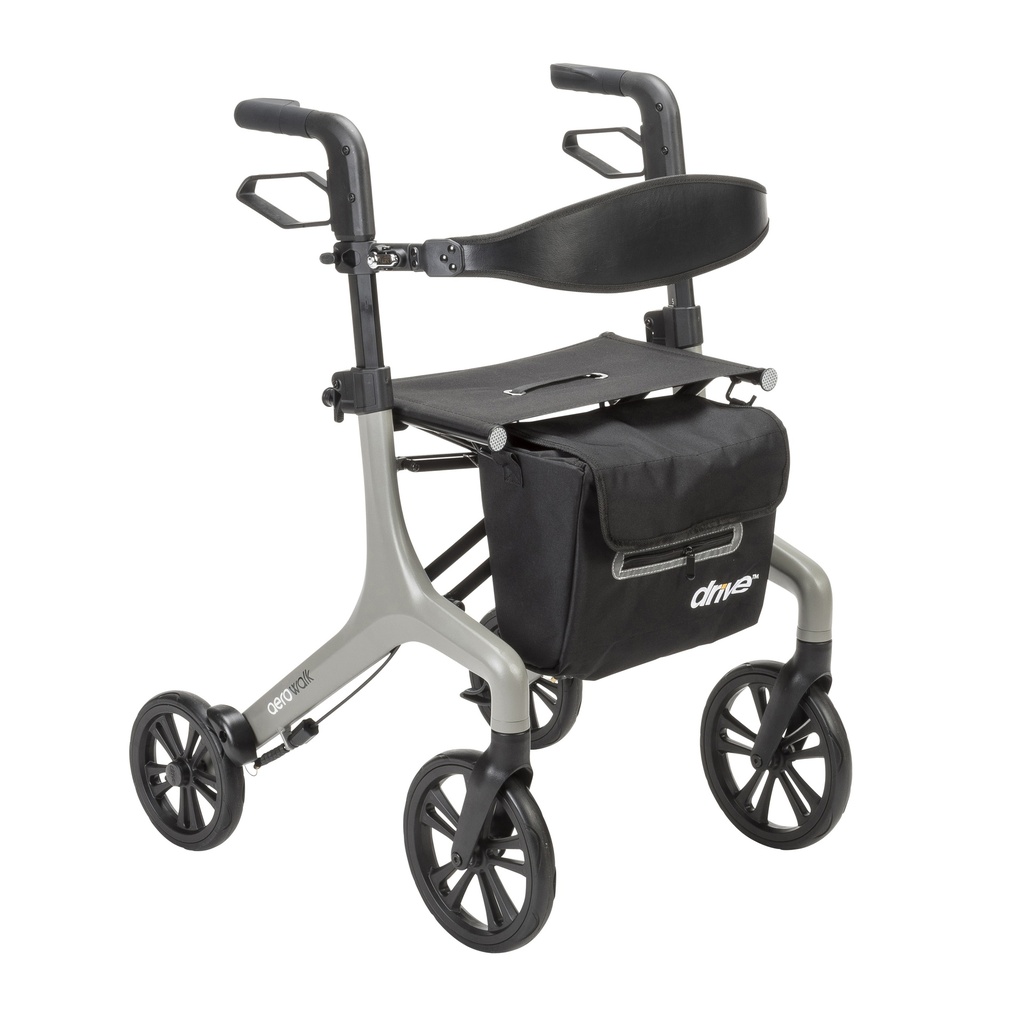 AeroWalk Ultra-Lite Rollator Rolling Walker (Grey)_image_12