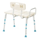 Adjustable Bath and Shower Transfer Bench with Reversible Backrest, Off White_image_11