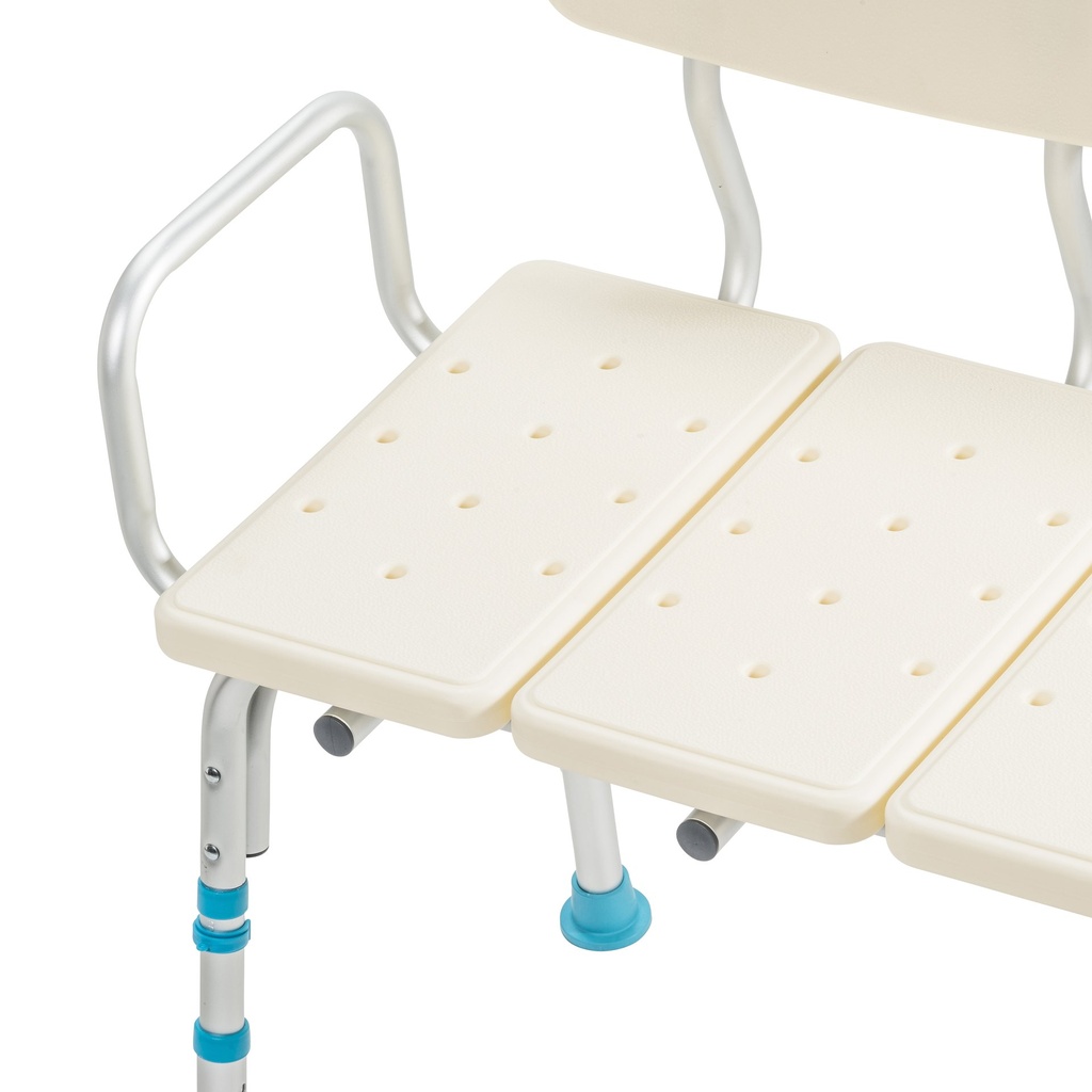 Adjustable Bath and Shower Transfer Bench with Reversible Backrest, Off White_image_12