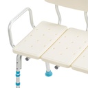 Adjustable Bath and Shower Transfer Bench with Reversible Backrest, Off White_image_12