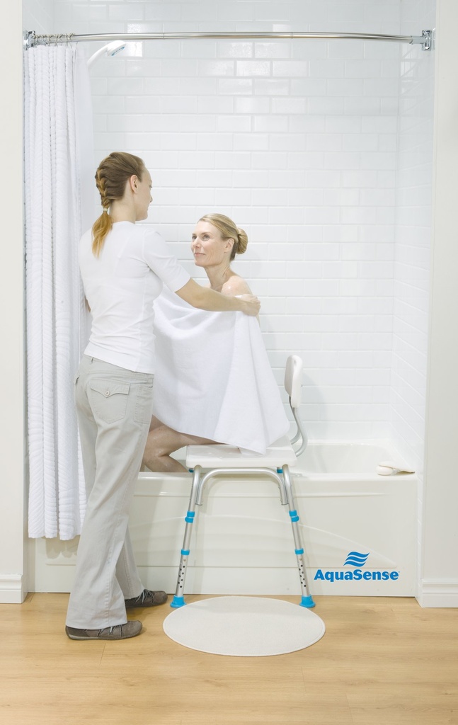 Adjustable Bath and Shower Transfer Bench with Reversible Backrest, Off White_image_16