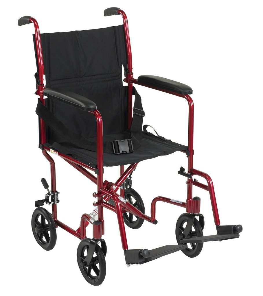 Lightweight Transport Wheelchair (RED, 19" Seat)_image_11