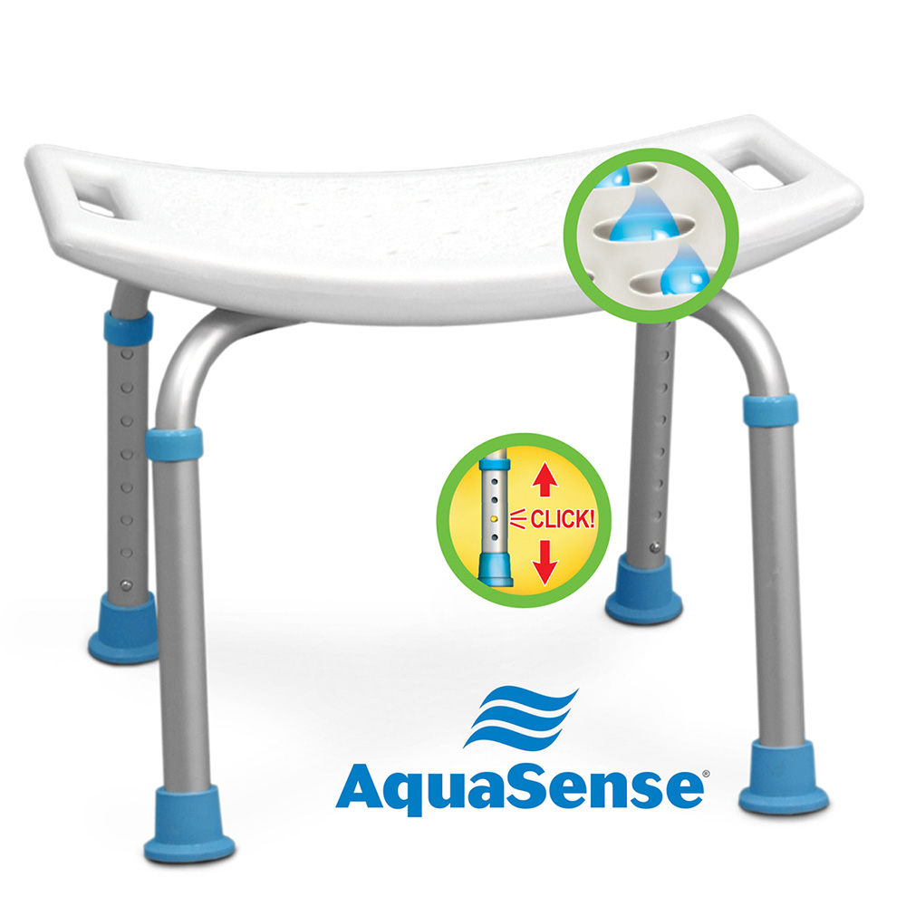 Adjustable Bath and Shower Chair with Non-Slip Seat, White_image_11