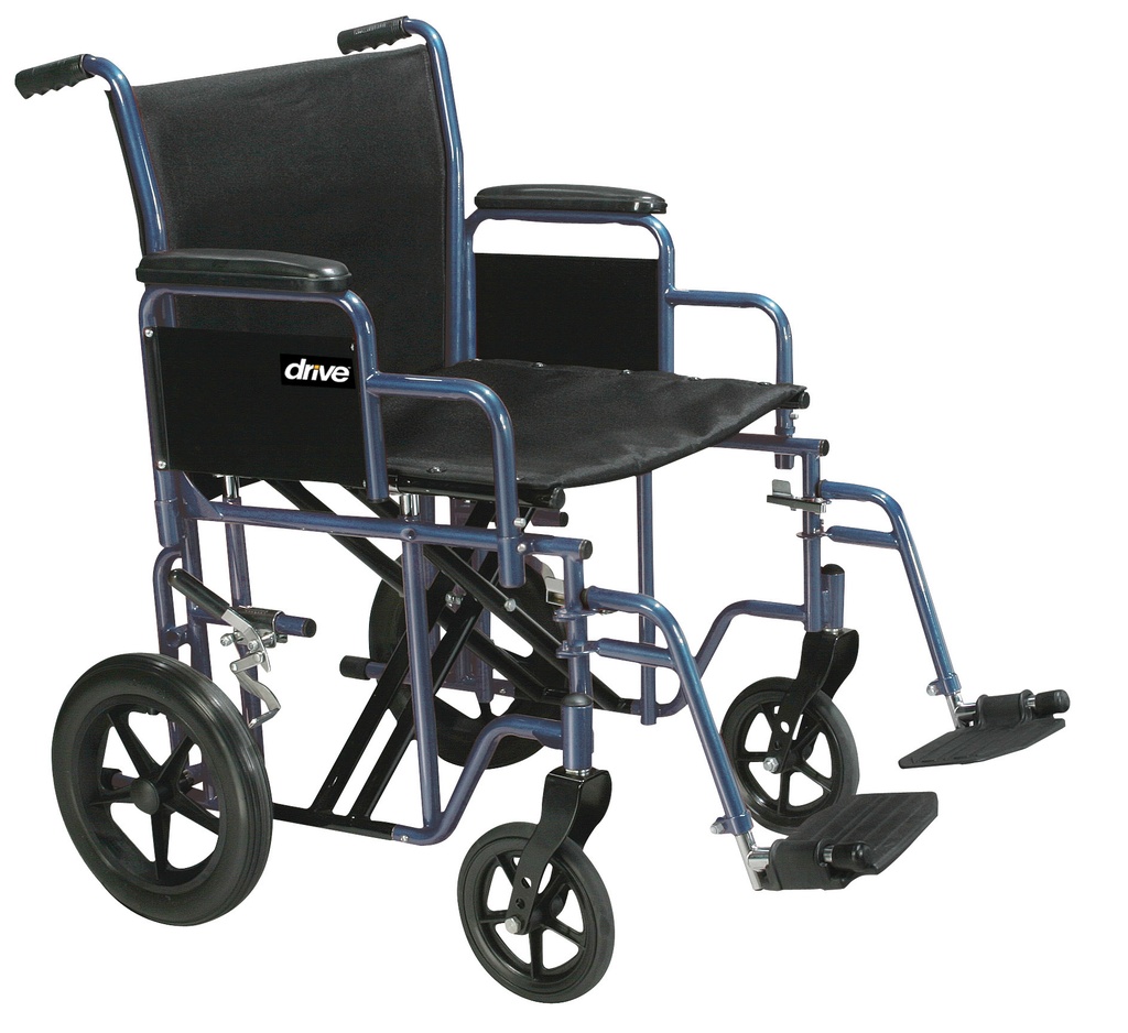 Bariatric Heavy Duty Transport Wheelchair with Swing Away Footrest (BLUE, 20" Seat)_image_13