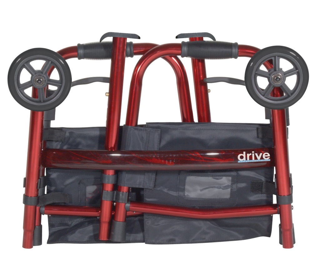 Portable Folding Travel Walker with 5" Wheels and Fold up Legs_image_11