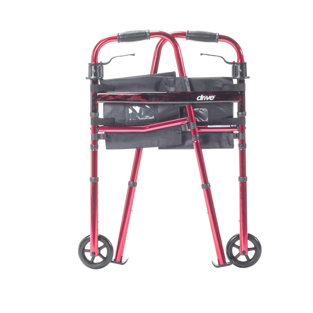 Portable Folding Travel Walker with 5" Wheels and Fold up Legs_image_12