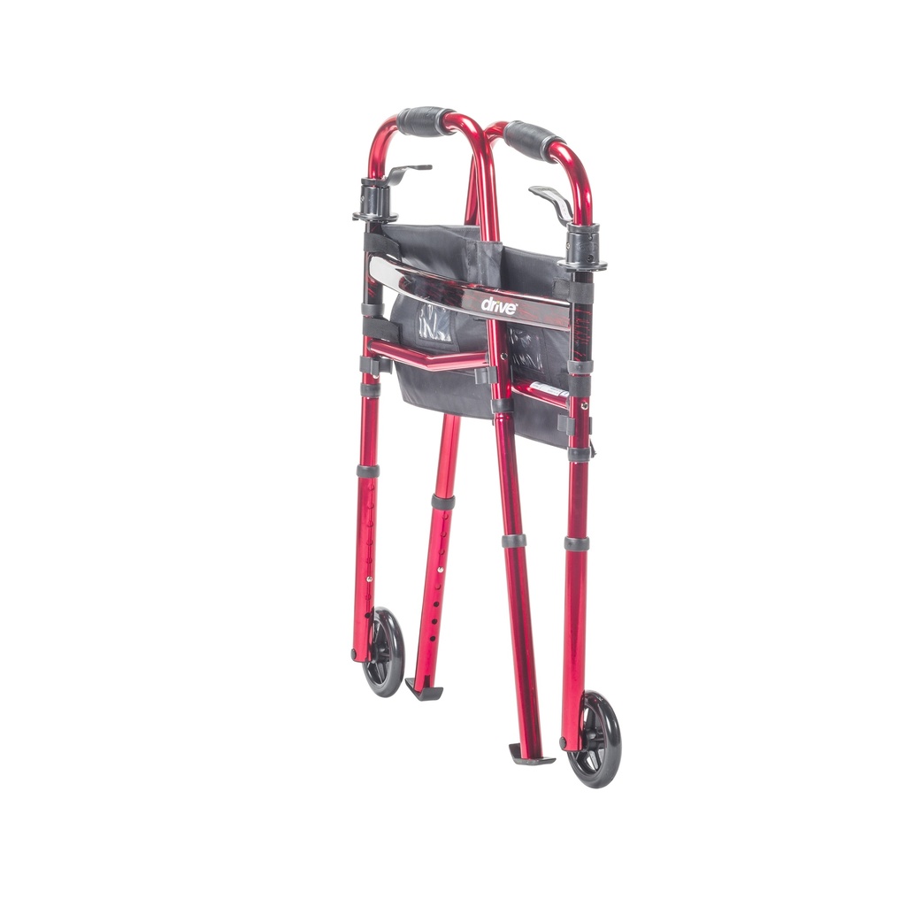 Portable Folding Travel Walker with 5" Wheels and Fold up Legs_image_13