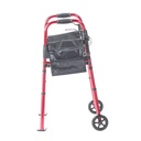 Portable Folding Travel Walker with 5" Wheels and Fold up Legs_image_14