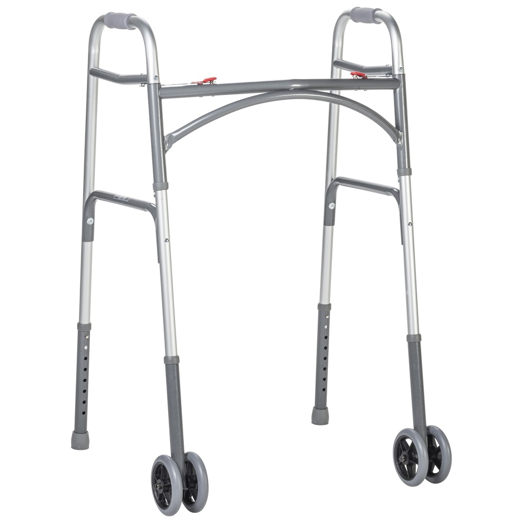 Heavy Duty Bariatric Two Button Walker with Wheels_image_11