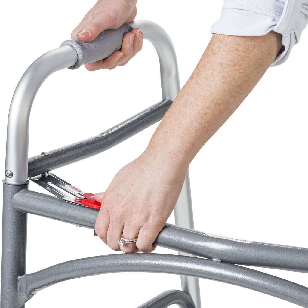 Heavy Duty Bariatric Two Button Walker with Wheels_image_15