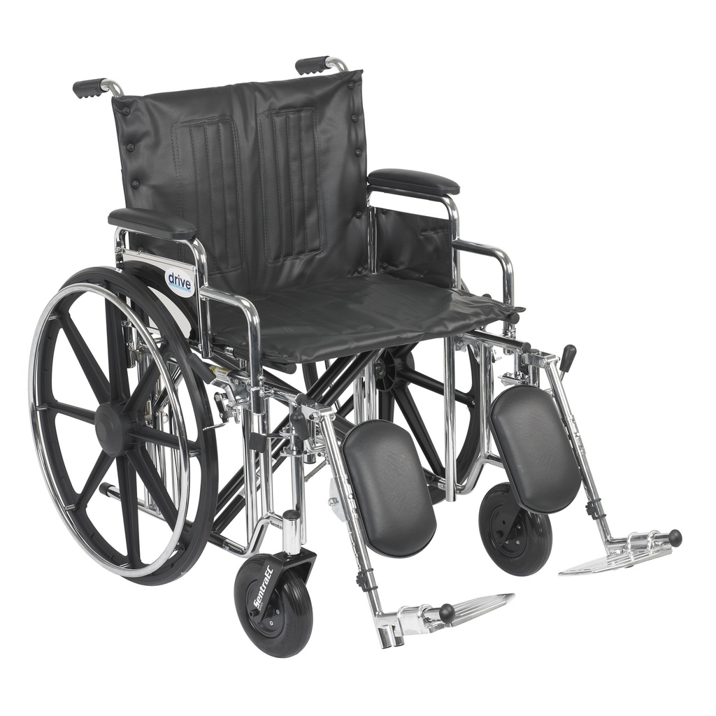 Sentra Extra Heavy Duty Wheelchair (Detachable Desk Arms and Elevating Leg Rests, 22" Seat)_image_11