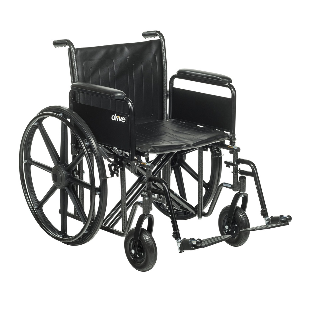Sentra EC Heavy Duty Wheelchair (Detachable Full Arms and Swing away Footrests, 24" Seat)_image_11