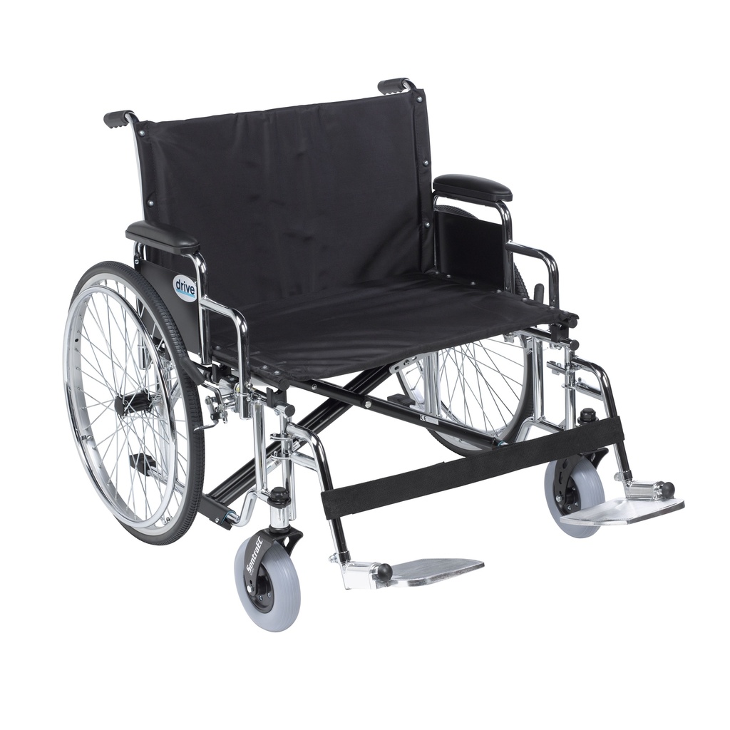 Sentra EC Heavy Duty Extra Wide Wheelchair (Detachable Desk Arms and Swing Away Foot Rests, 28" Seat)_image_11